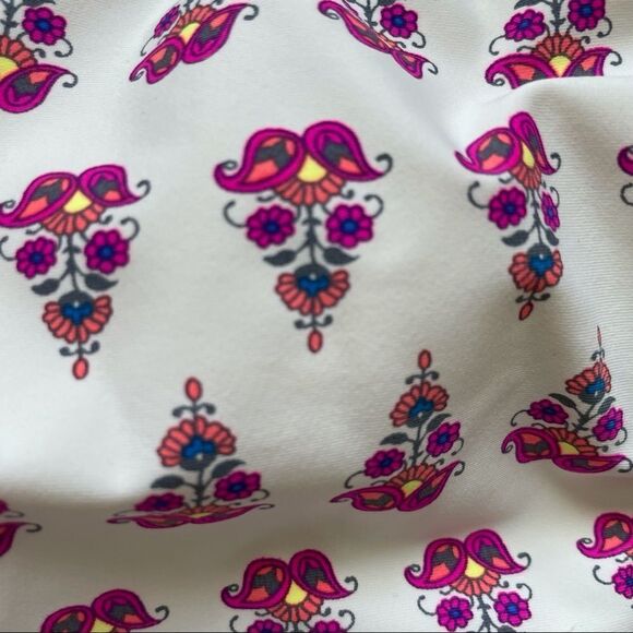 NWT Gianni Bini Diamond Border Pink and White Bikini Bottom Large - Picture 4 of 8